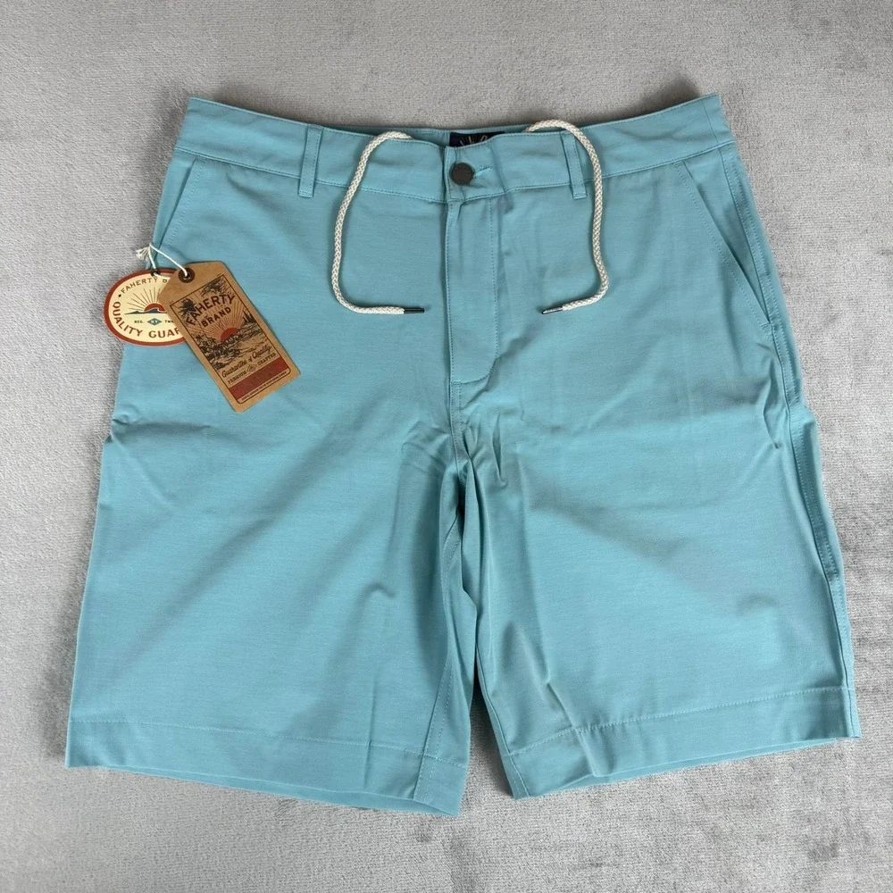 Faherty All-Day Shorts Mens 33 Turquoise Sky 9